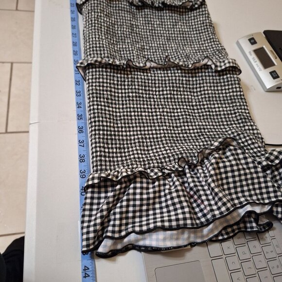 Fully Smocked Dress Ruffled Gingham Tiered Dress 3XL/3X Cottage Beach Coquett - Picture 11 of 11